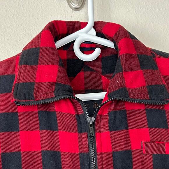 Vintage Ozark Trail buffalo plaid vest Flannel full zip pockets 90s outdoor M - Picture 6 of 12